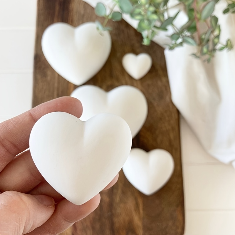 Candle Making Moulds - 5pcs Heart-Shaped Gypsum Candle Ornament Resin