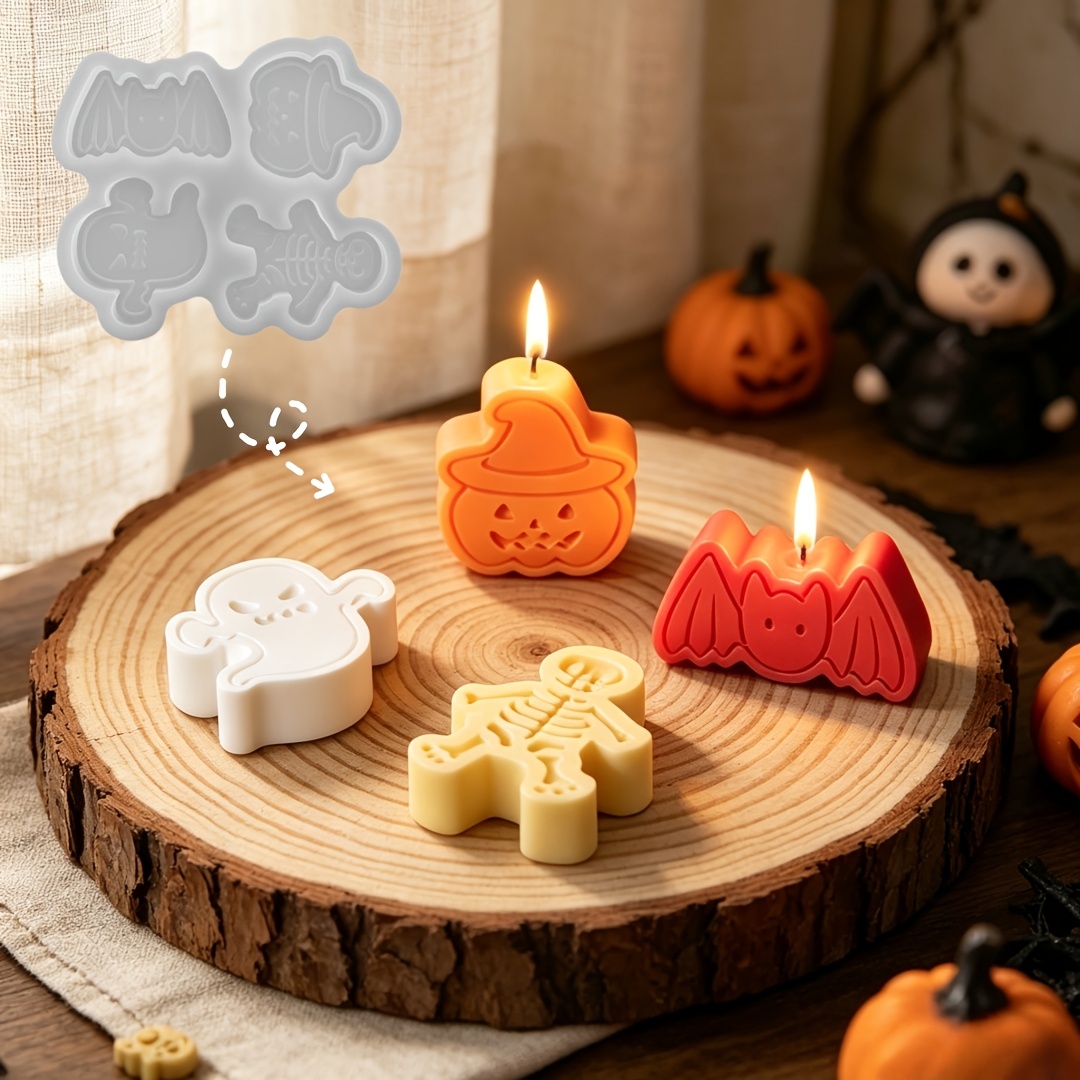 Candle Making Moulds - 4-cavity silicone resin mold set for