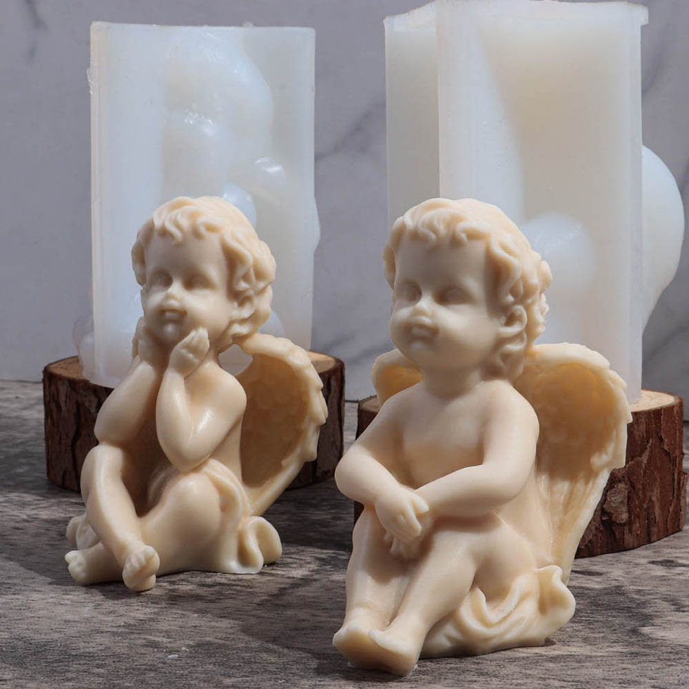 Candle Making Fragrances - 3D Angel Children Silicone Mold Lovely