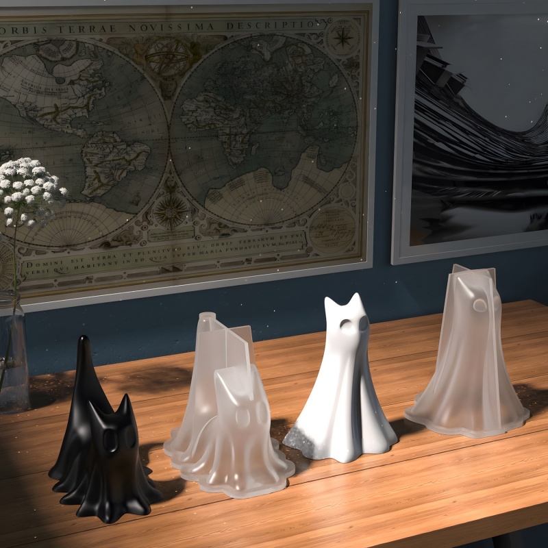 Ghost Cat Halloween Desktop Or - Candle Making Class recension och pris