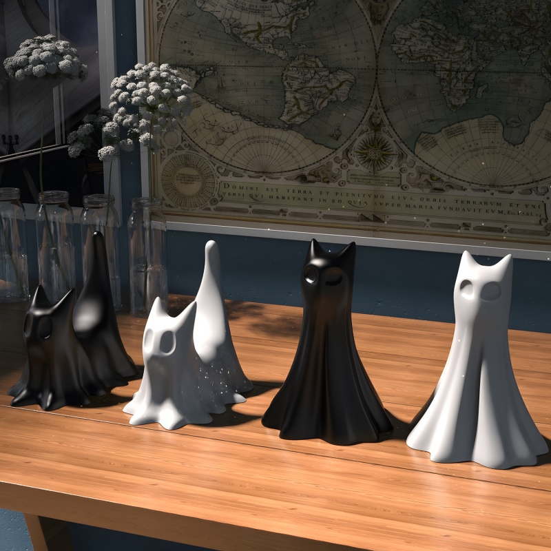 Ghost Cat Halloween Desktop Or - Candle Making Class recension och pris