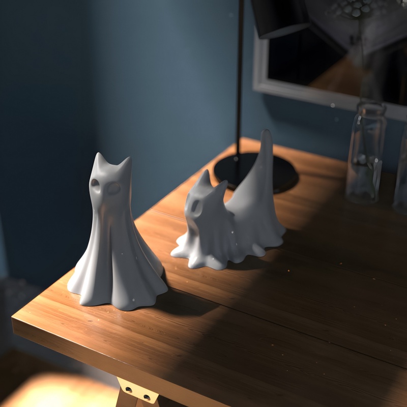 Ghost Cat Halloween Desktop Or - Candle Making Class recension och pris