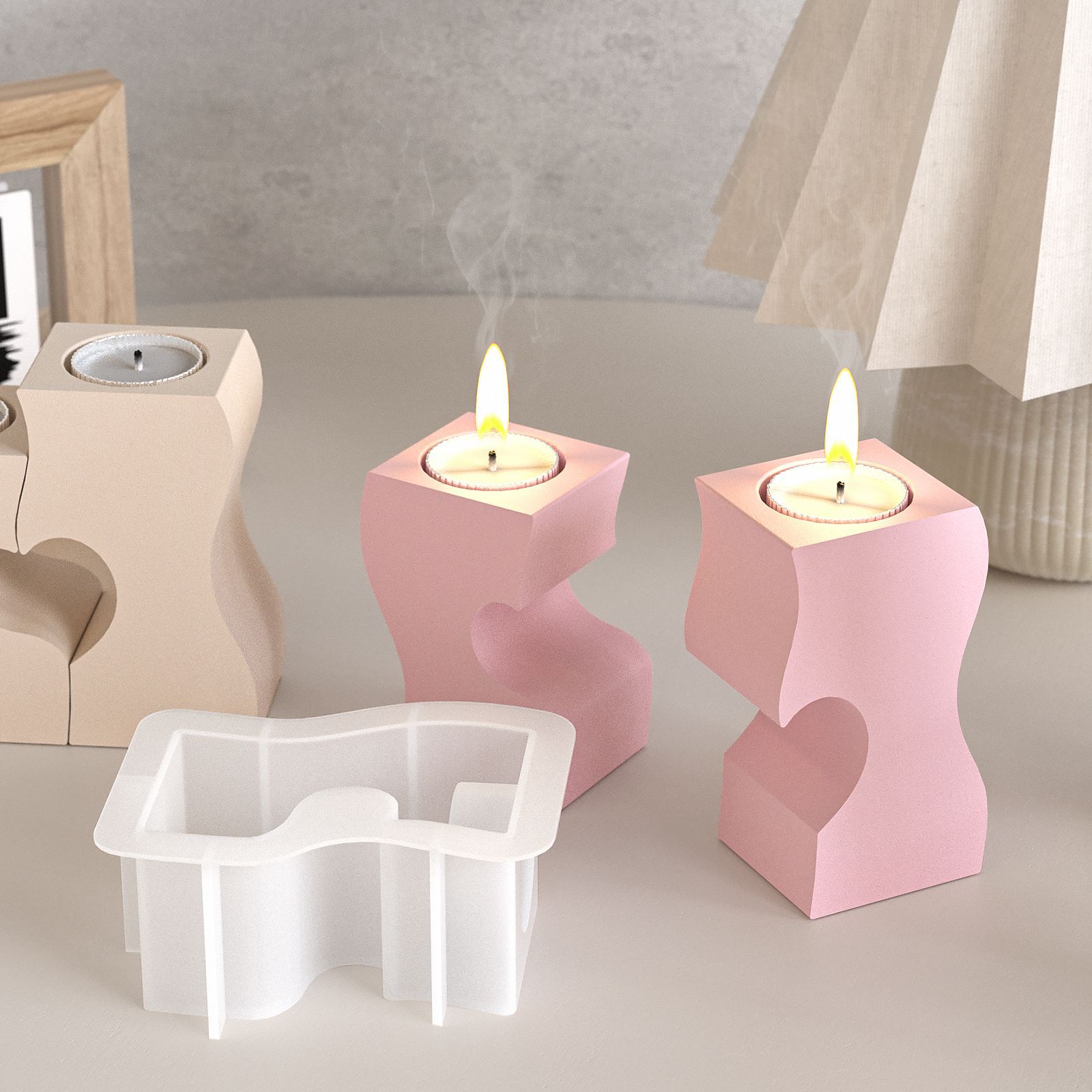 S Heart Candlestick Silicone M - Candle Making Class recension och pris
