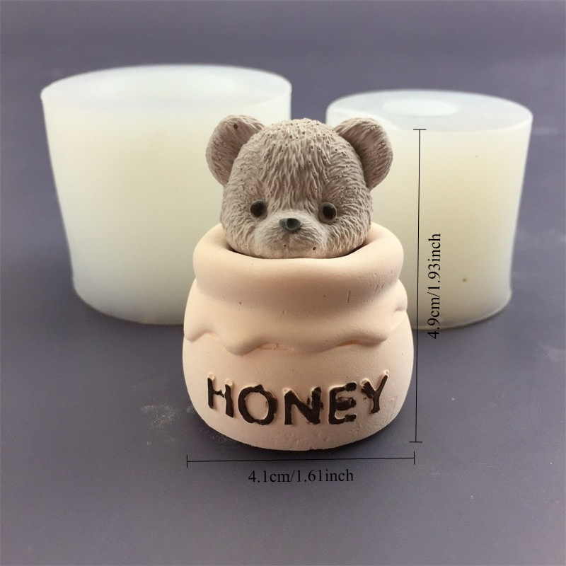 Cute Bear Honey Jar Silicone C - Candle Making Activity recension och pris